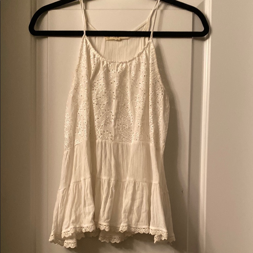 Elegant White Lace Trim Women's Cami Top